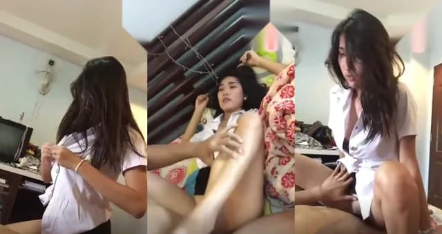คลิปหลุด นักศึกษา มีแฟนหนุ่มเป็นรุ่นน้องก็เงี่ยนเป็นธรรมดาเลิกเรียนมาก็ซอยหีไม่มีไรทำลีลาดีด้วยสวยน่ารักครางเสียวเย็ดมันขย่มๆควยฟินๆ (1/1)