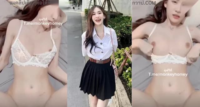 คลิปหลุด Pedd_69xh น้องเป็ด สาวสวยเน็ตไอดอลนอนโดนเย็ดคาชุดชั้นในลายลูกไม้หีขาวอมชมพูโดนแฟนหนุ่มจับซอยหีเสียวๆจนน้ำแตก (1/1)