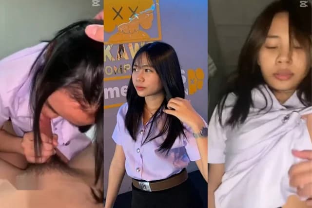 นักศึกษาปี1 เย็ดกับแฟนที่ห้องน้ำมหาลัย ก่อนจะพากันกลับห้องเย็ดกันต่อ ดูดหัวควยแล้วขึ้นขย่มให้เย็ดคาชุดนักศึกษาอย่างฟินได้อารมณ์จัด (1/1)
