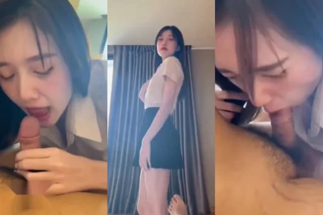 ndream คลิปหลุดน้องดรีม กลับมาจากมหาลัย แฟนขอให้ดูดควยให้หน่อย ใส่ชุดนักศึกษาแล้วลีลาโม๊คเด็ด เสร็จแตกคาปาก (1/1)
