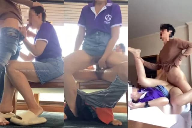 คลิปหลุด สาวพนักงานการไฟฟ้า นั่งโม๊คควยให้คาชุดทำงาน ถกกระโปรงเอาควยยัดเข้าหีขย่มโยกเย็ดอย่างเมามันส์ ลากไปซอยในห้องยกขากระหน่ำเย็ด (1/1)