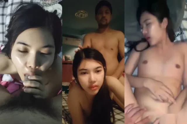 คลิปหลุดทางบ้าน วัยรุ่นหน้าคม นอนดูดควย ตัวเล็กๆ หีฟิตลีลาโม๊คควยเด็ด โดนจับเย็ดเสียว ผัวหุ่นหมีกระแทกหีเมียตัวเล็กหน้าสวยอย่างฟิน (1/1)