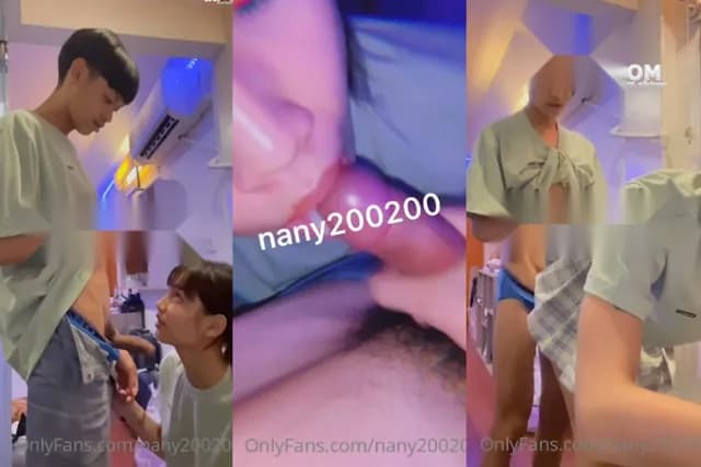คลิปหลุดโอนลี่แฟน น้องแนนนี่ Nany2002003 ร่านหีชวนหนุ่มเย็ด โดนควยยัดปาก แล้วยืนเย็ดท่าหมา แตกใส่ปากฟินๆ (1/1)