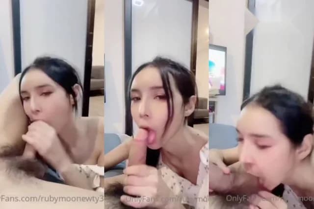 คลิปหลุดโอนลี่แฟน น้องนิวตี้ rubymoonewty30 โชว์ลีลาดูดควย โม๊คควยให้โคตรเสียว เลียไข่ดูดหัวควยแล้วชักว่าวให้ไปด้วย (1/1)